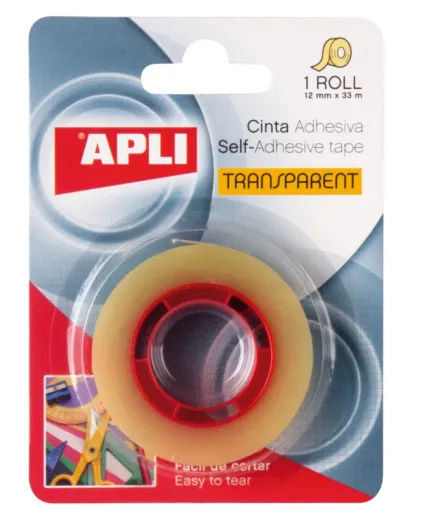 Cinta Adhesiva Transparente en Blíster 12mm x 33m – Apli