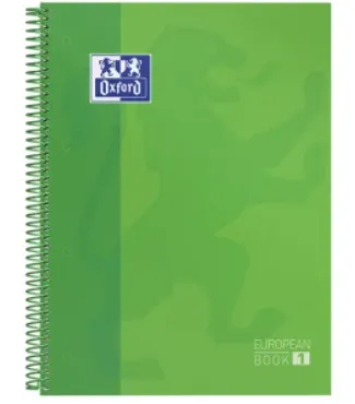 Cuaderno Espiral A4+ Tapa Extradura Cuadrícula 90g Verde – Oxford