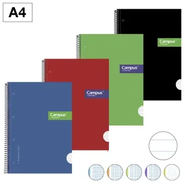 Cuaderno A4 160 Hojas Tapa Dura Rayado 70g – Campus 