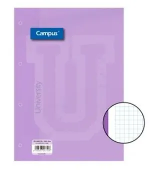 Recambio de Hojas A4 100 Hojas 90GR Cuadrícula 5 mm Lila – Campus